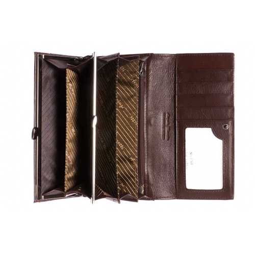 Duży portfel damski brązowy lakier model: 176A L coffee