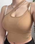 Crop top bluzka na ramiączkach prążki