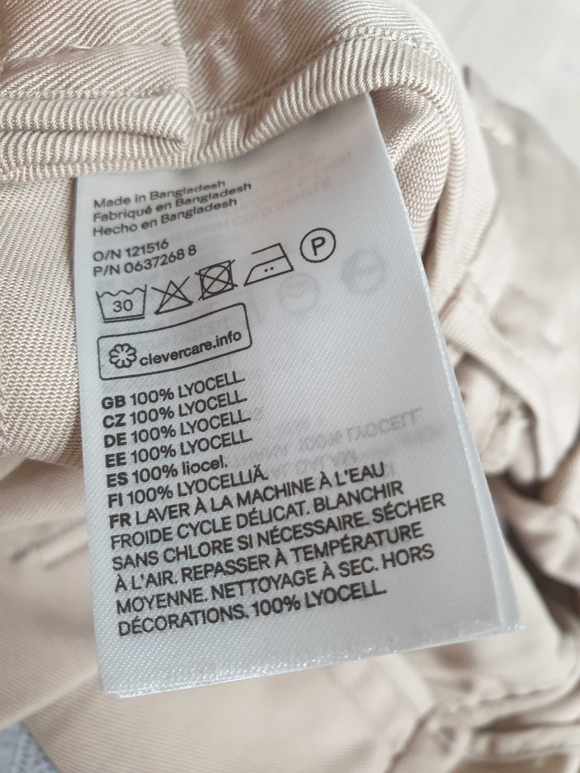 Beżowa spódnica typu paperbag H&M jak nowa 36 100% lyocell z liocelu