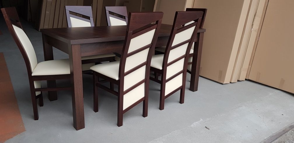 Nowe: Stół 80x160/200 + 6 krzeseł SKOS, dostawa cała POLSKA