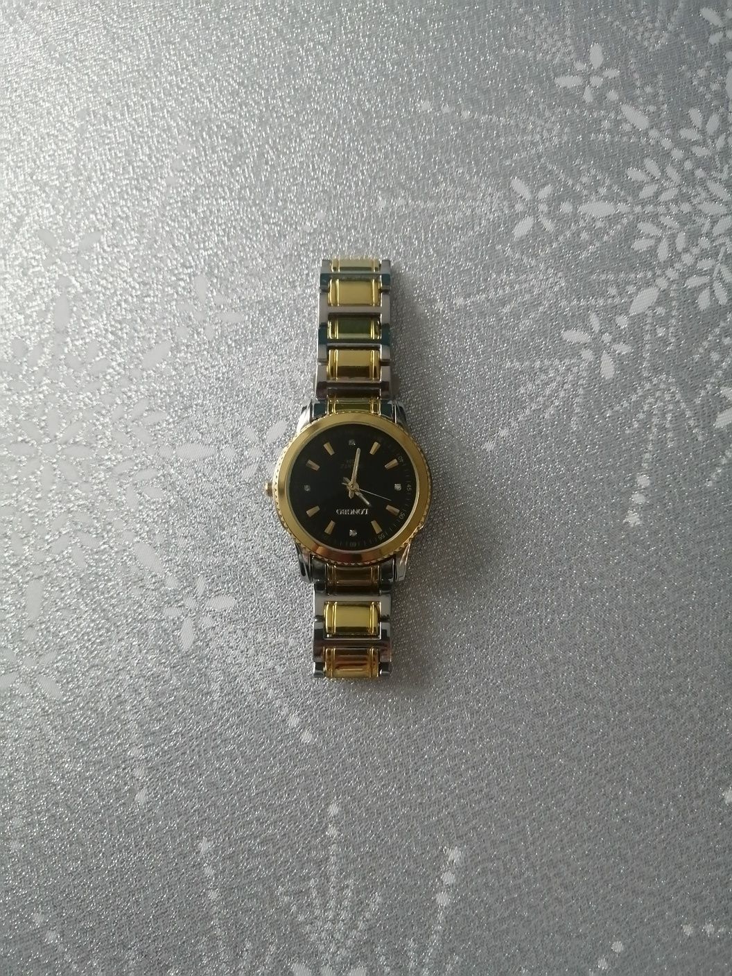 Nowy zegarek męski na branzolecie złoto srebrny