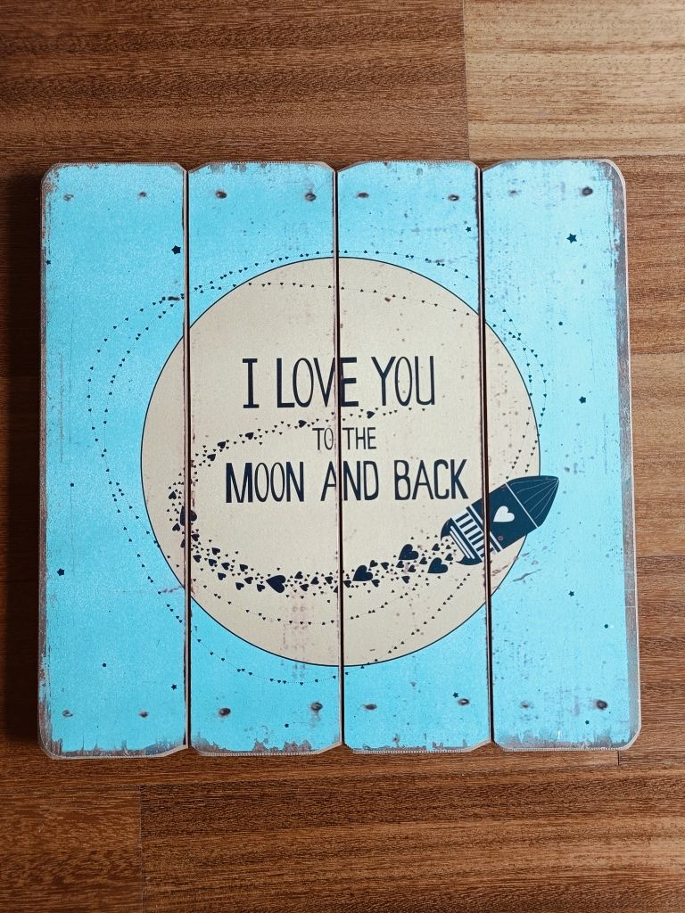 Placa decorativa I love you to the moon and back