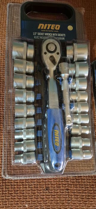 Klucz nasadowy 1/2 z nasadkami niteo zestaw nowe