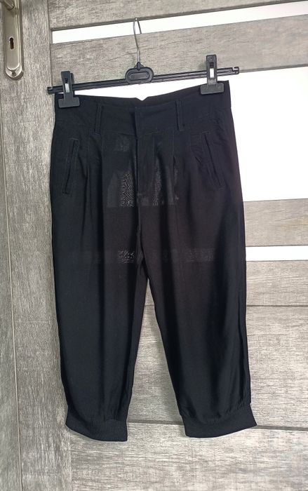 Rybaczki Vila wiskoza Spodnie 3/4 czarne XS Boho scandi