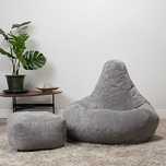 Icon Dalton Cord Bean Bag z podnóżkiem fotel pufa worek jasny szary