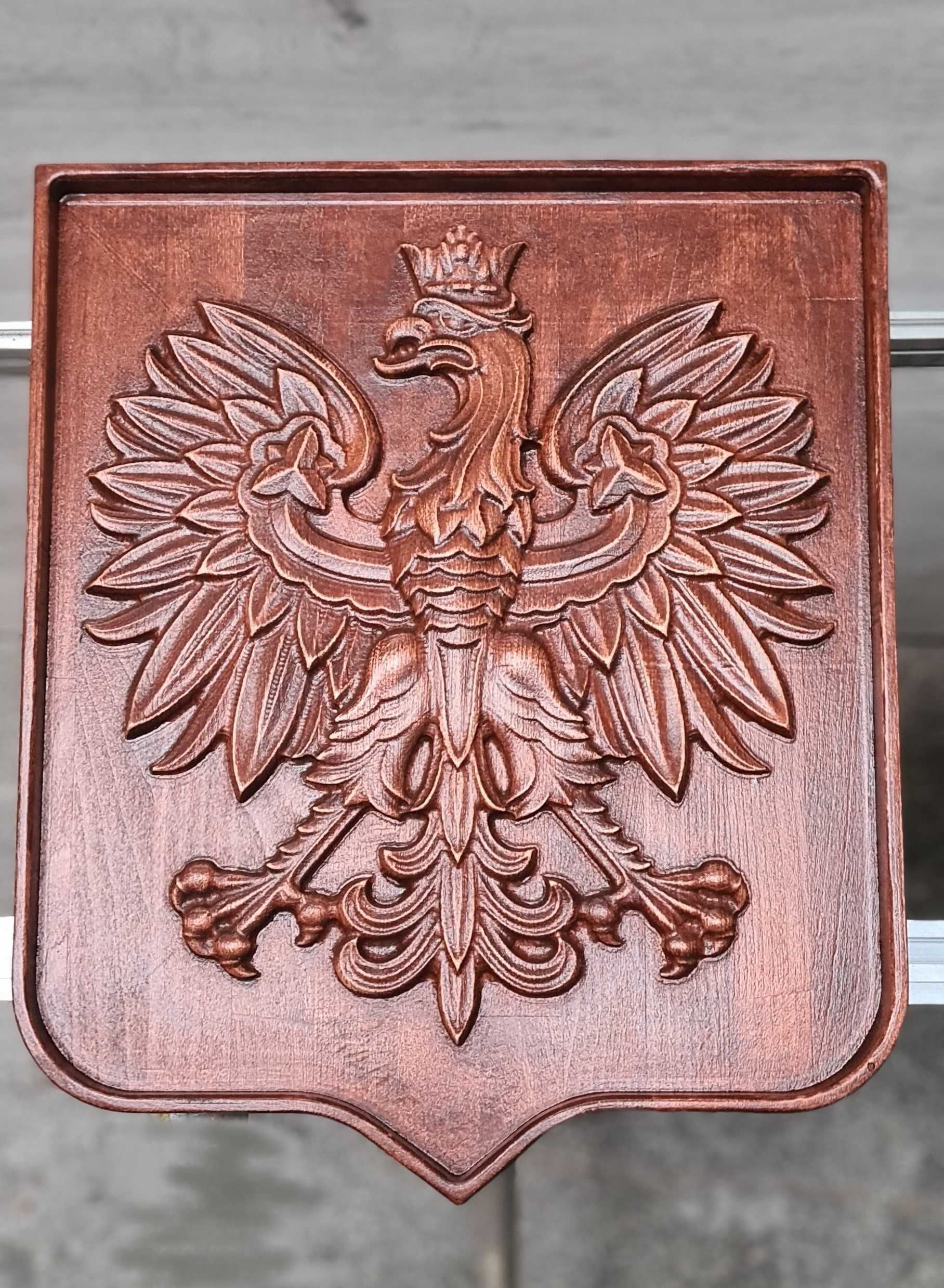 Godło Polski w drewnie 40x30