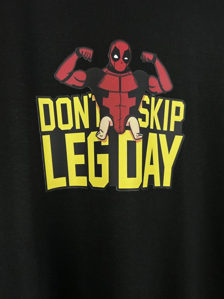 Koszulka - Don't skip leg day Gym T-shirt siłownia Tee Deadpool Funny