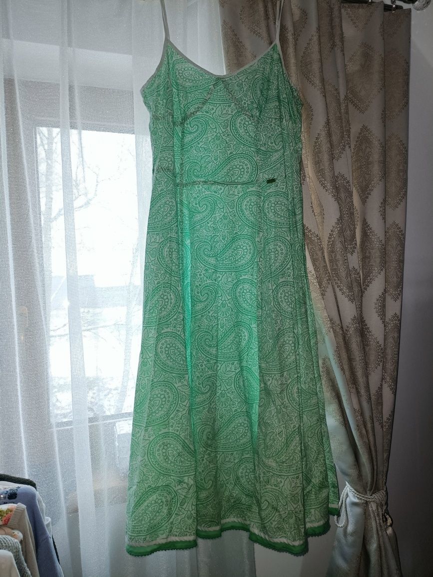 Sukienka midi Tommy Hilfiger biało-zielona roz. 42