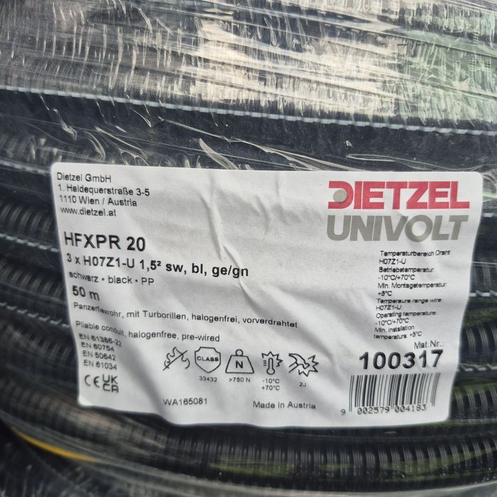 Kable Przedowy w peszlu z Austrii 3x1.5