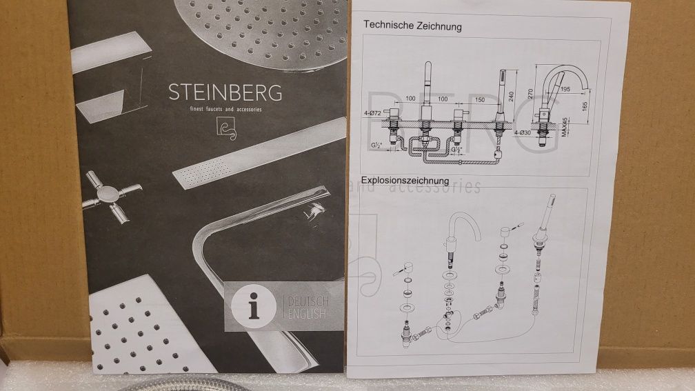 Steinberg 100 bateria wannowa, prysznicowa 4-otworowa chrom