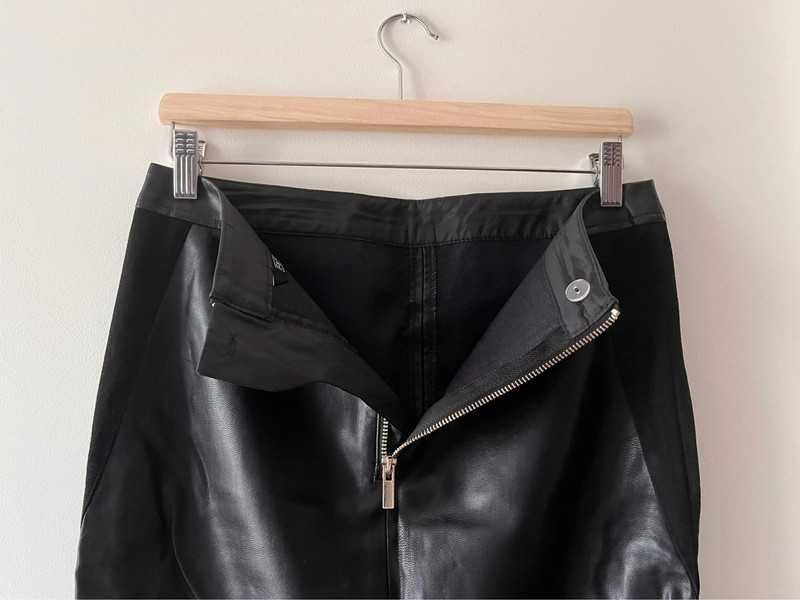 Czarna spódnica eco skóra midi ołówkowa do kolan F&F S 36 M 38