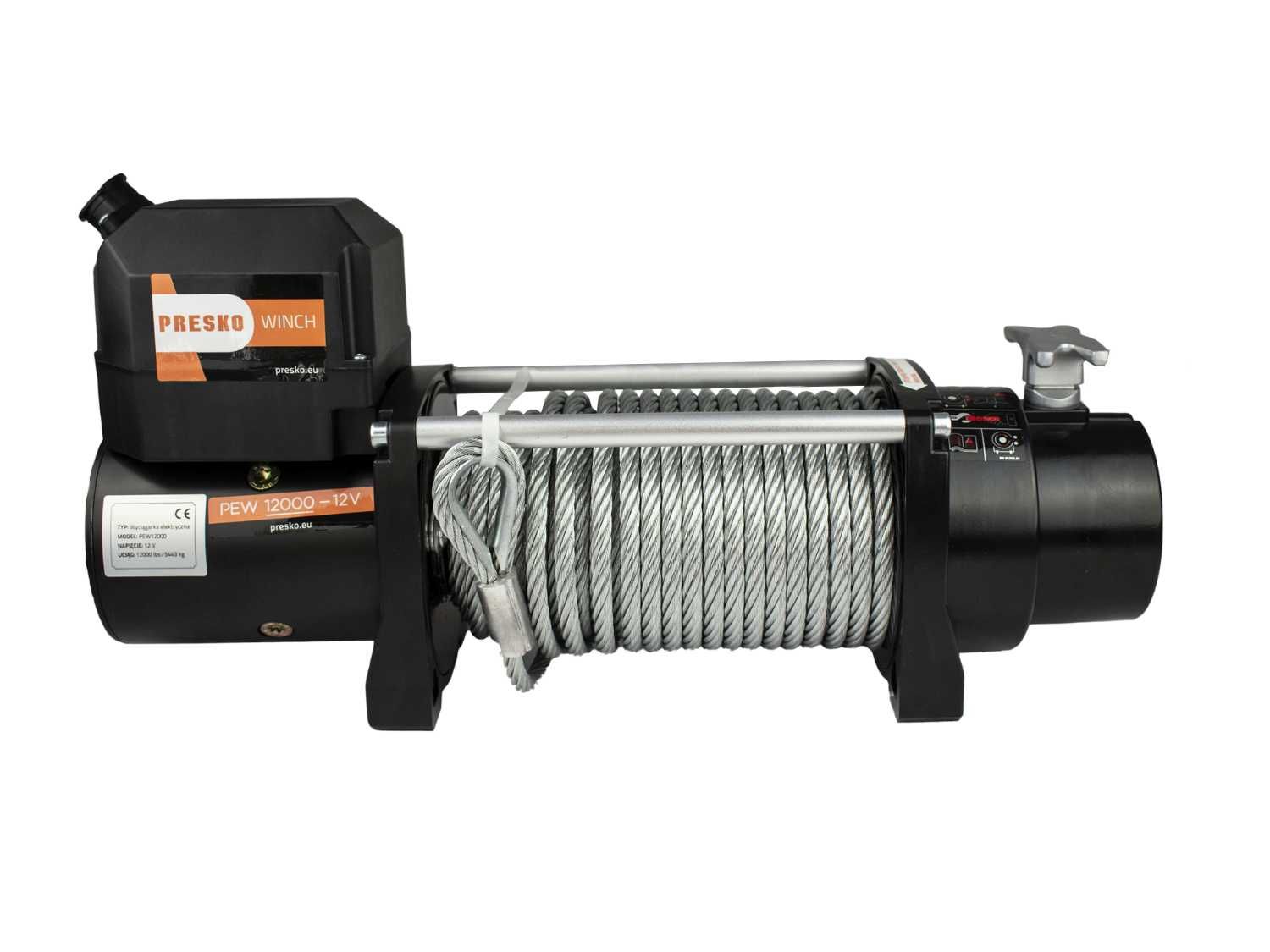 Wyciągarka elektryczna Presko Winch PEW12000 5,5t 12V 12000LBS stalowa