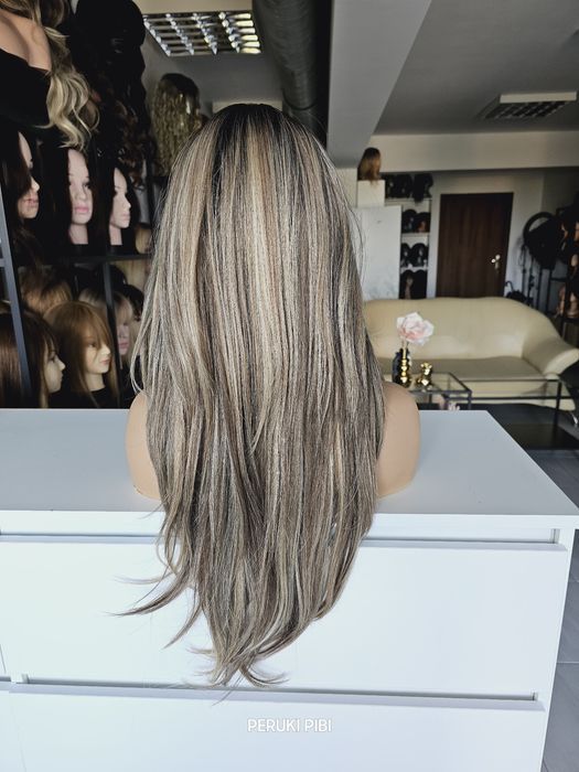 Długa peruka blond brąz baleyage 3D Jennyfer ll naturalna fryzura