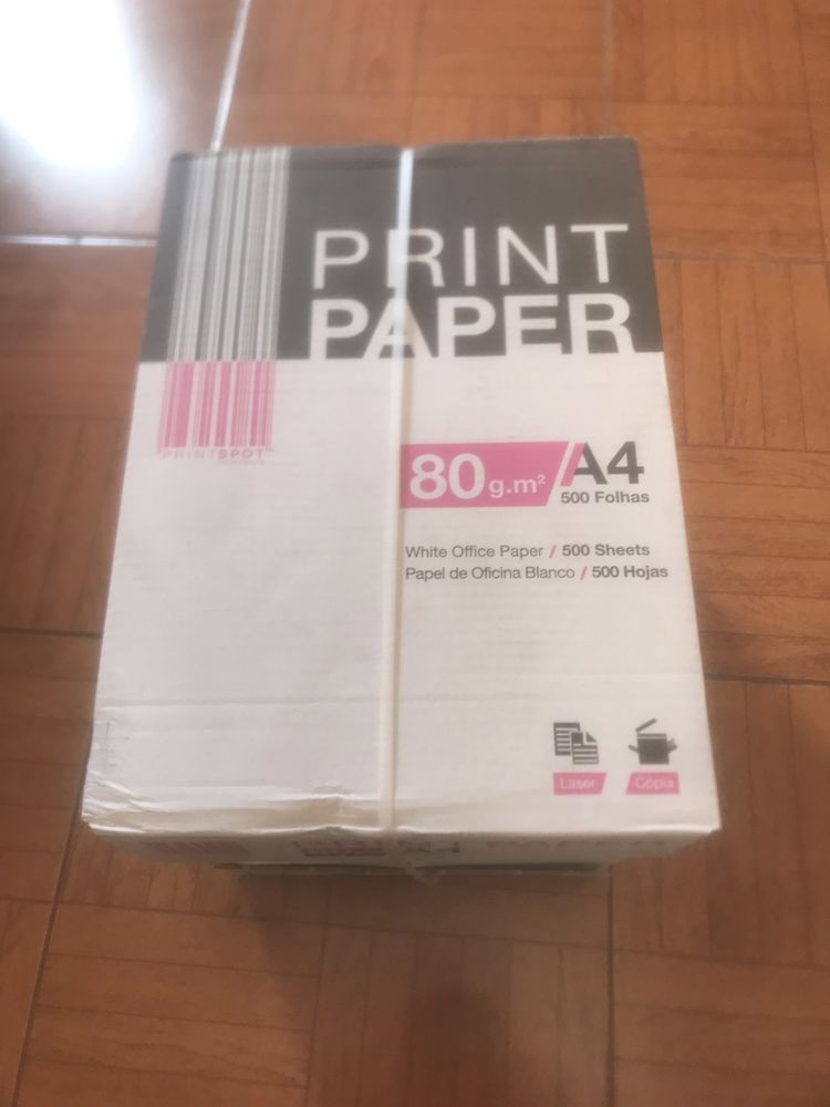 Resmas de Papel Print Paper A4 80gms Caixa 5x500 AO MELHOR PREÇO