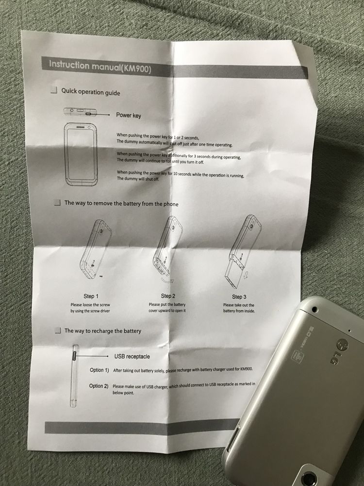 Telefon komórkowy smartfon LG KM900