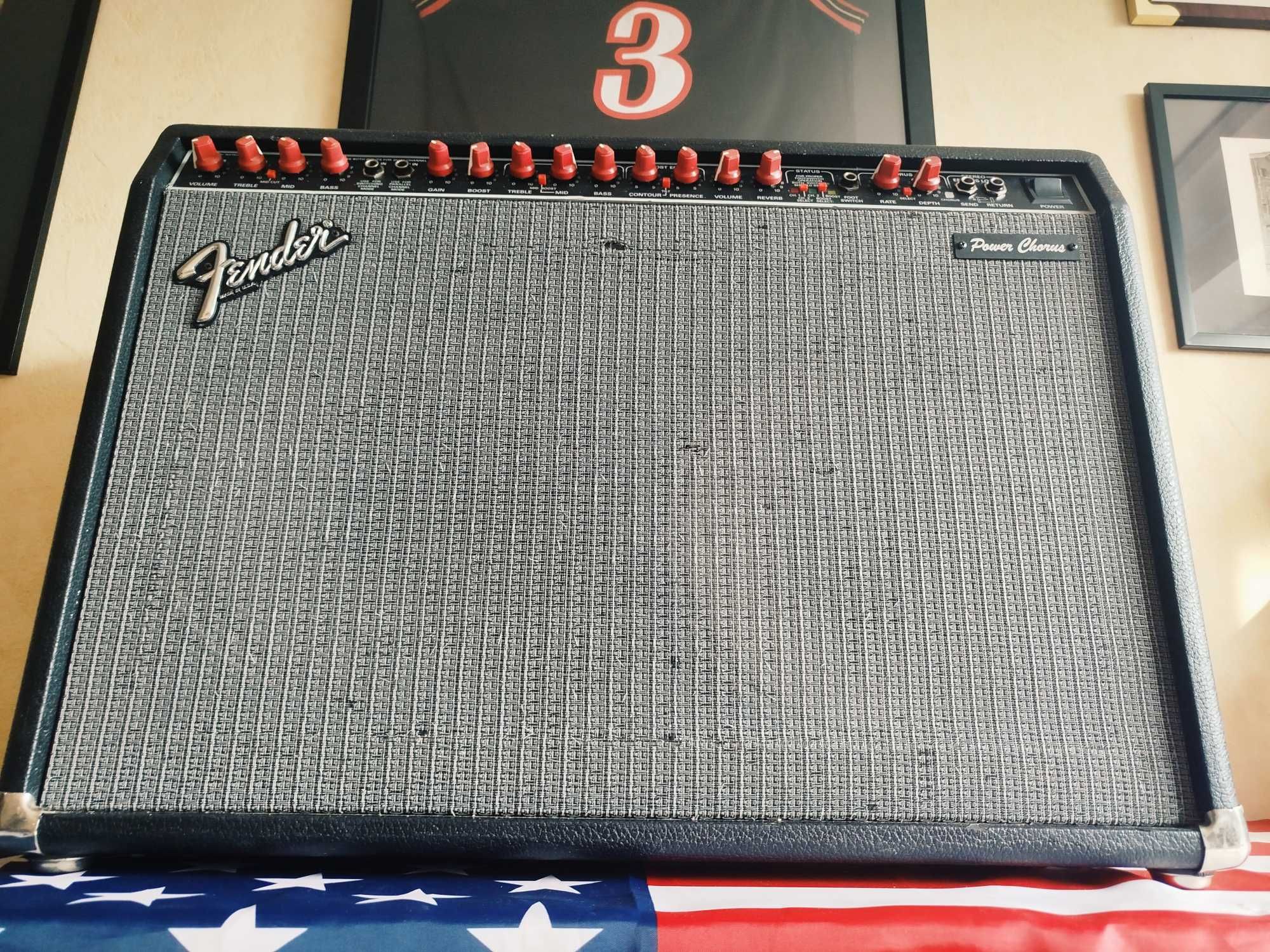 Made in USA 1989 Fender Power Chorus Stereo Amplifier “red knob”