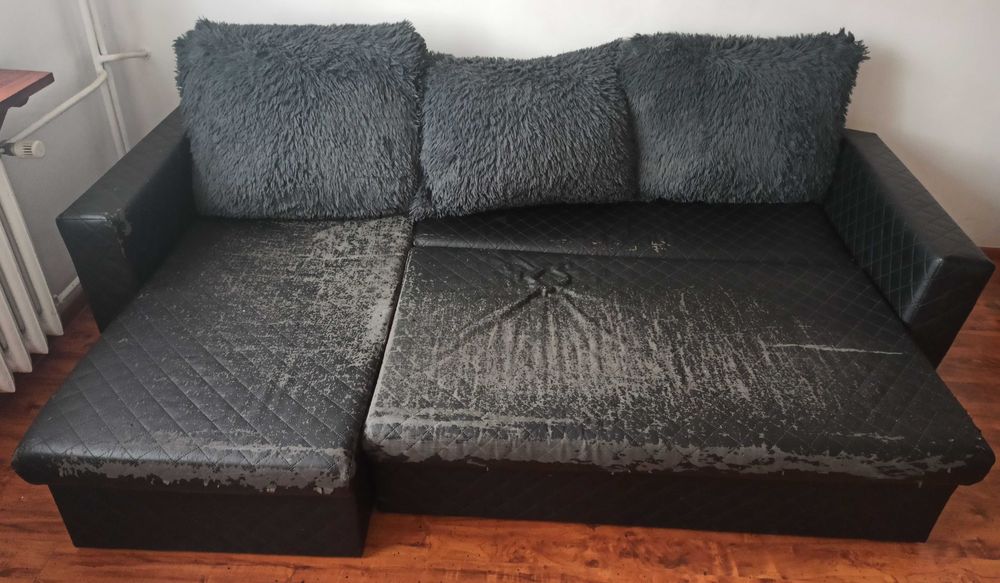 rozkładana sofa narożnik do spania 250 x 170 cm 2 pojemniki na pościel