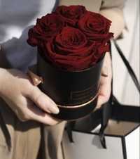Flower box czarny z żywymi różami