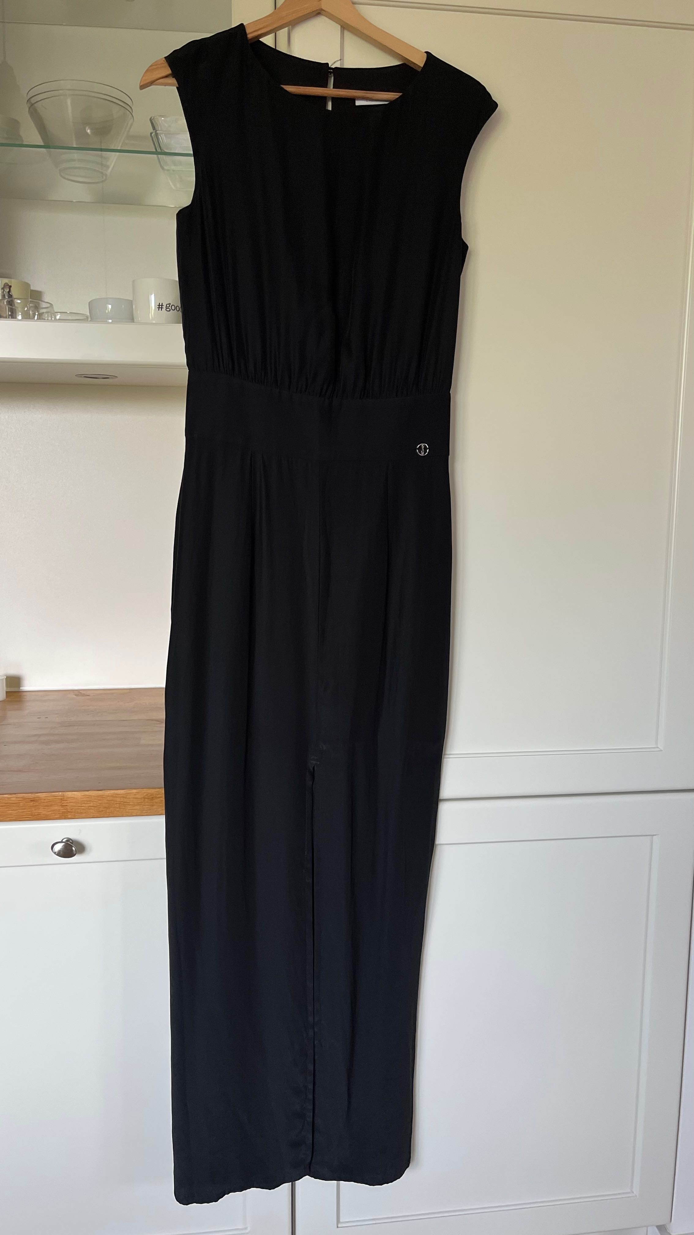 Czarna, długa sukienka 100% jedwab