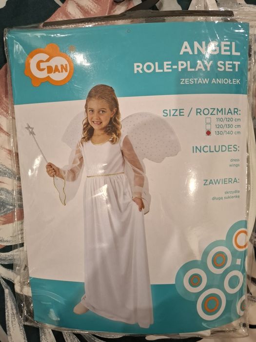 Strój aniołka rozmiar 130/140