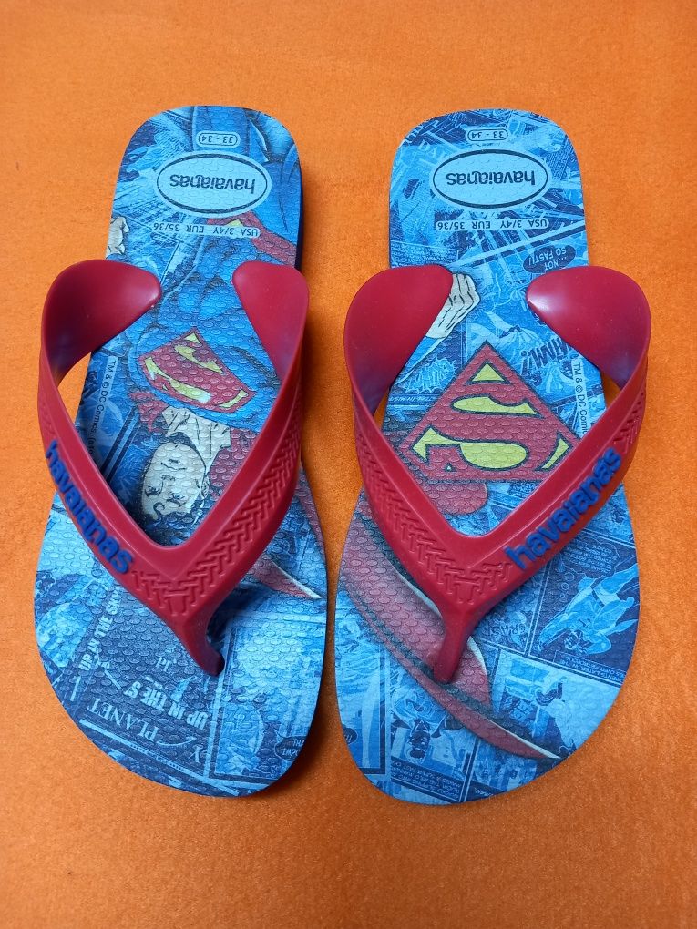 Havaianas de criança,  Super Homem 32/34, como novos.