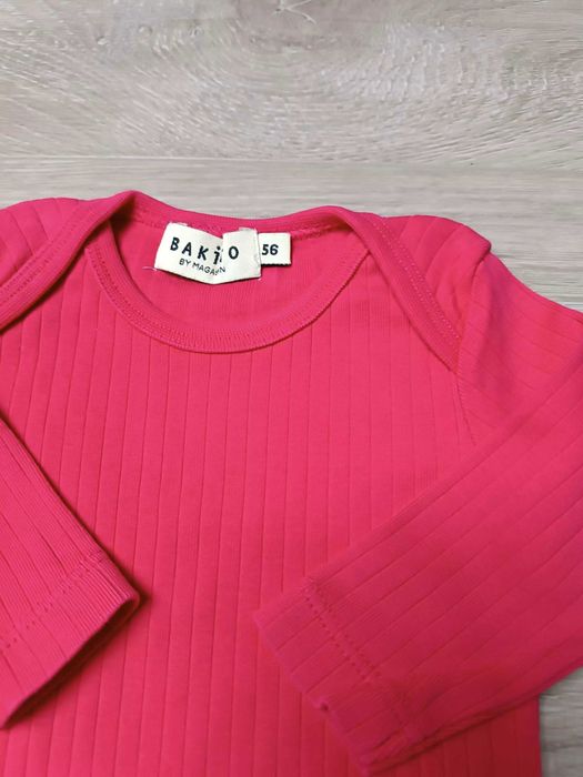 Body długi rękaw x2 gładkie czerwone żabki 'Magasin' 'Me too' 56