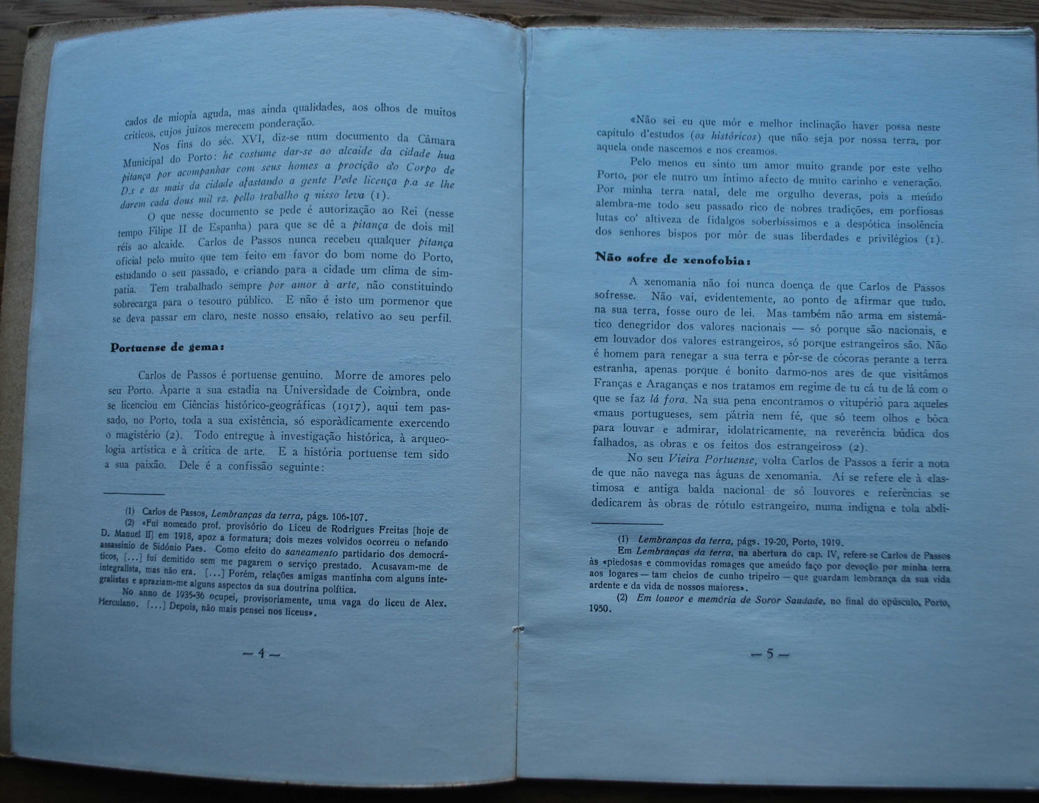 Perfil do Escritor Carlos de Passos - Ano Edição 1958 de Cruz Malpique