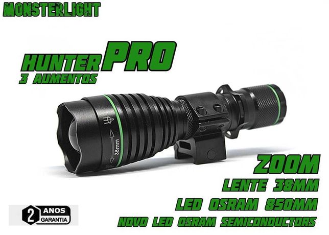 Kit iluminador IR-850 MonsterLight Hunter Pro com 3 aumentos e zoom