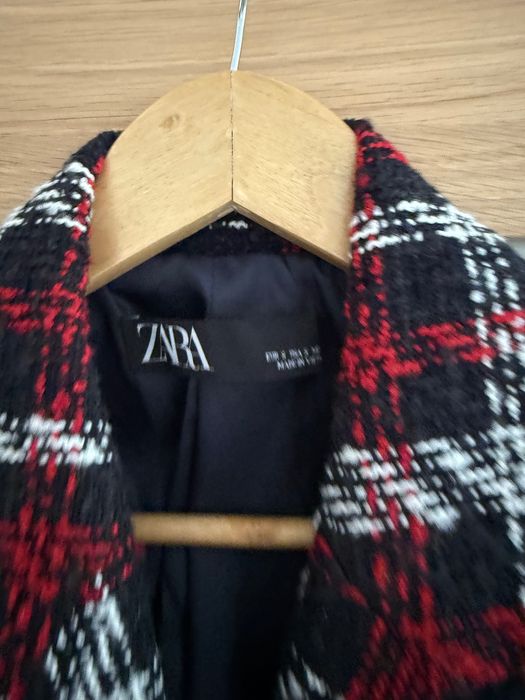 Tweedowa marynarka Zara kratka