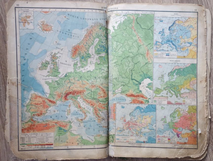 Mały Atlas Geograficzny z 1931r. E.Romer antyk unikat