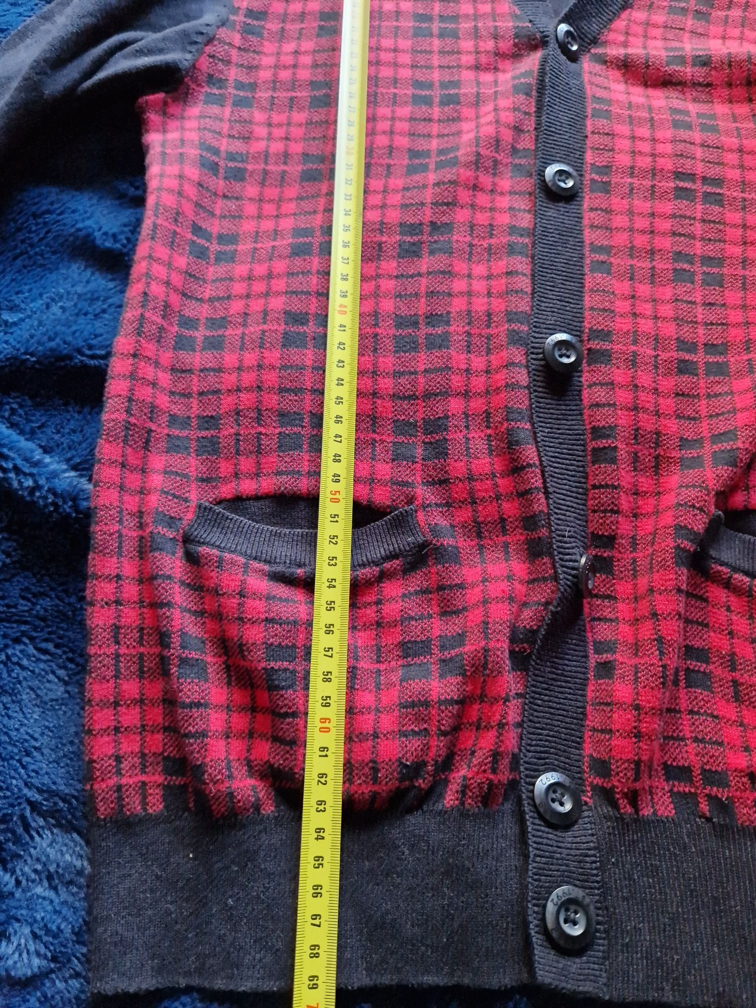 Rozpinany sweterek w kratkę oversize