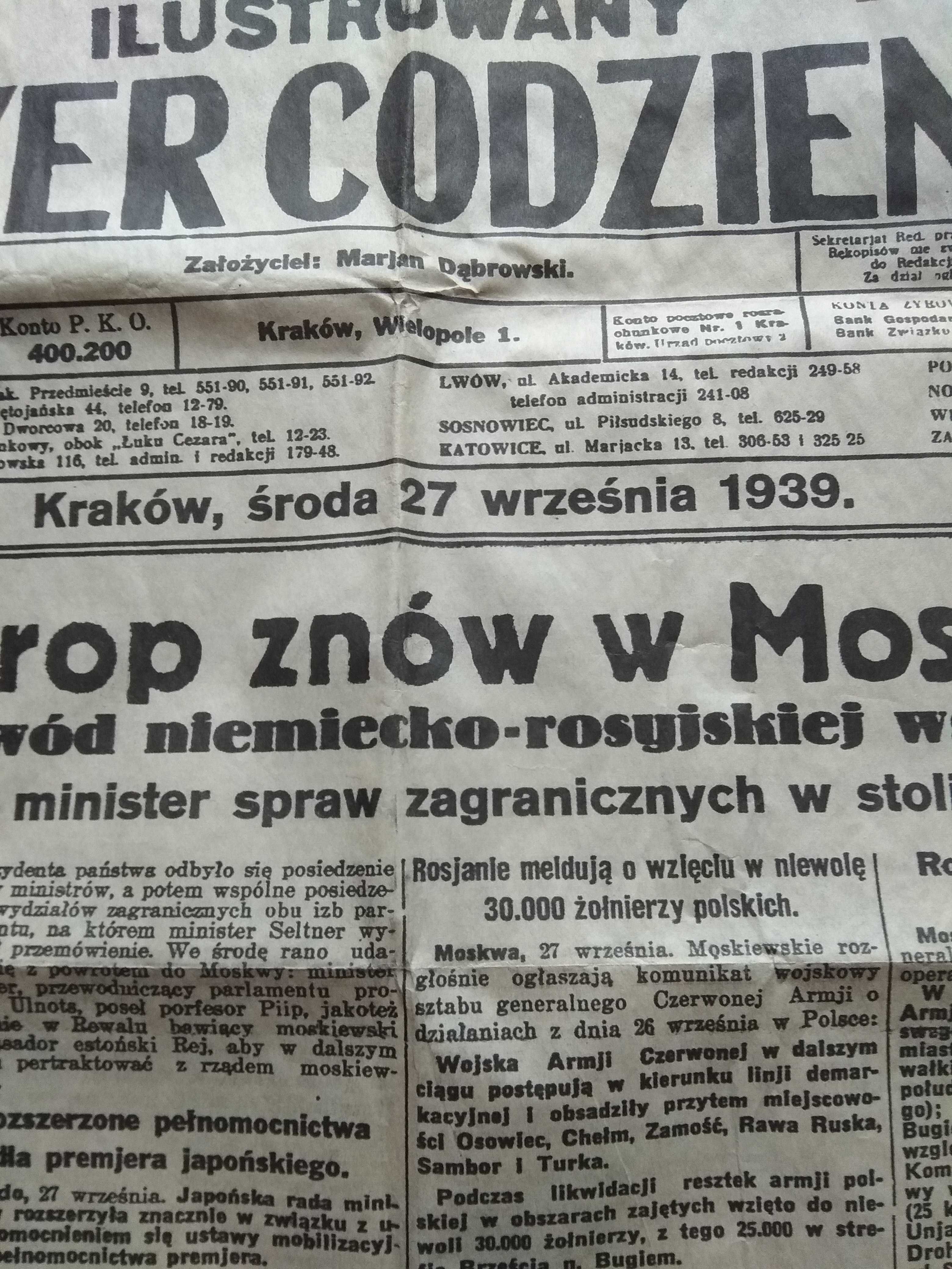 4 gazety-wrzesień 1939r.