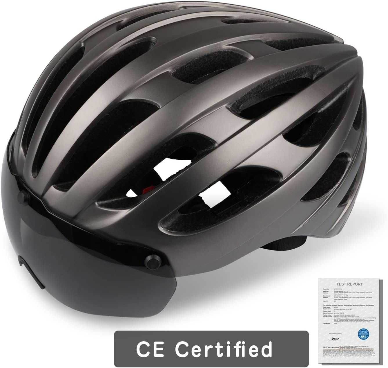 Shinmax kask rowerowy z wizjerem roz. 57-62 cm