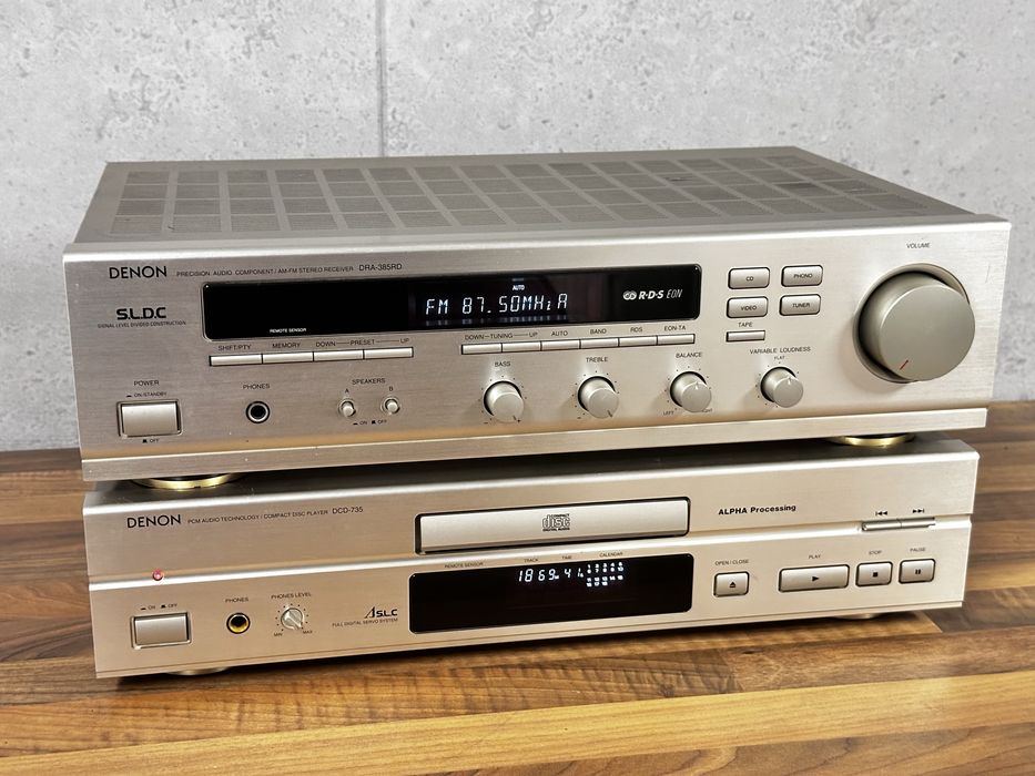 Denon DRA-385 RD , DCD-735 - zestaw amplituner + CD