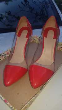туфлі червоні з силіконовими вставками