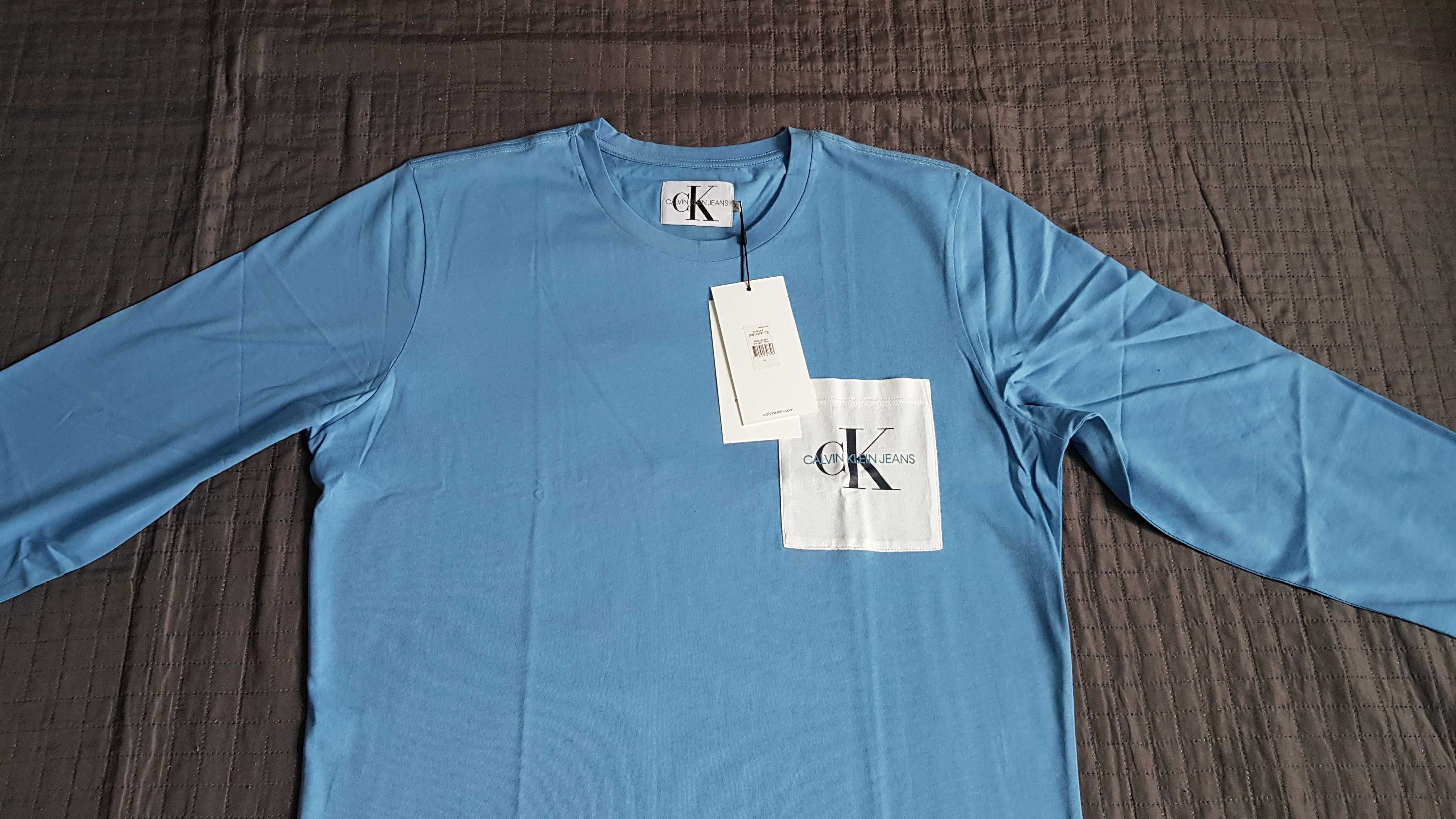 CK Calvin Klein Jeans XL longsleeve nowy z metkami w folii błękit