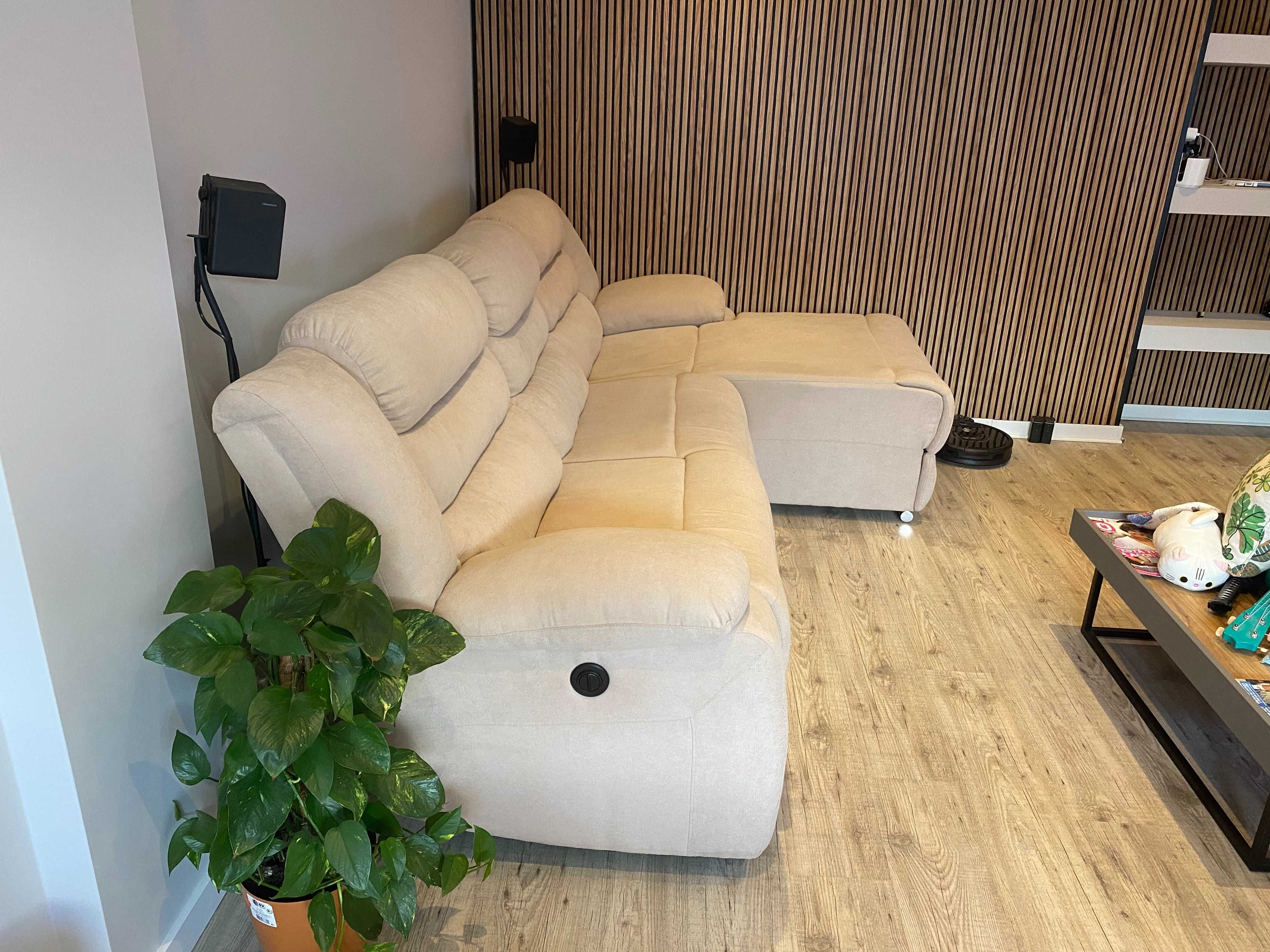 Sofá com chaise longue + relax