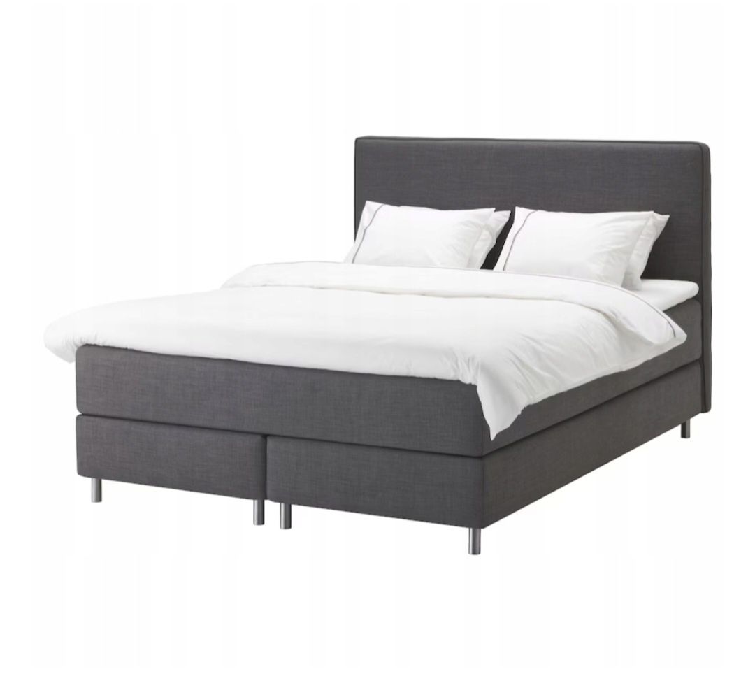 Nowe1/2 ceny łóżko kontynentalne +Materac spręży,  DUNVIK Ikea 140-160