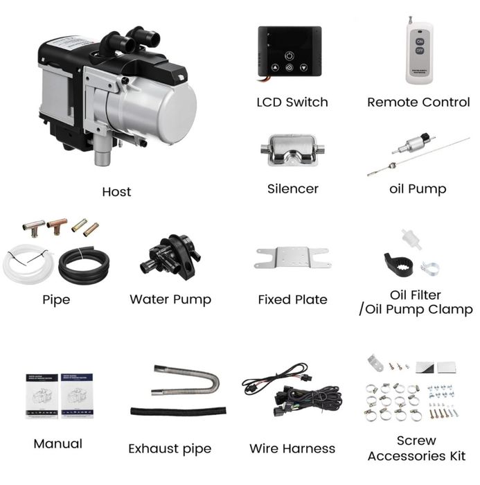 HCALORY WH-A 12V 6KW Водяной обогреватель для plumbing
