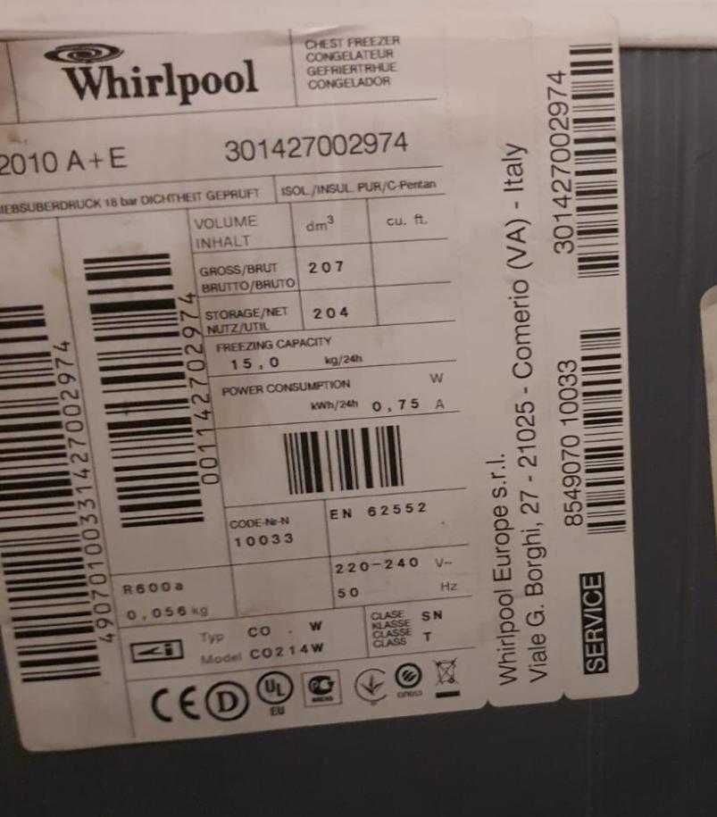 Zamrażalka  skrzyniowa  Whirlpool