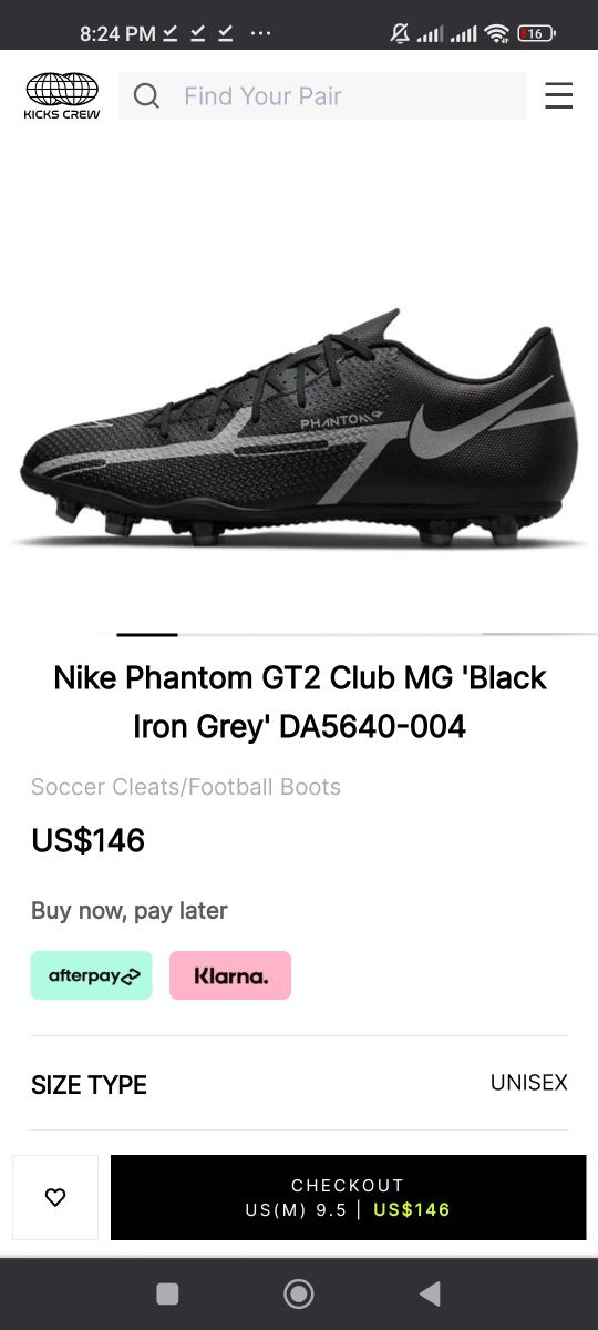 Бутси футбольні Nike Phantom Gt2 club mg