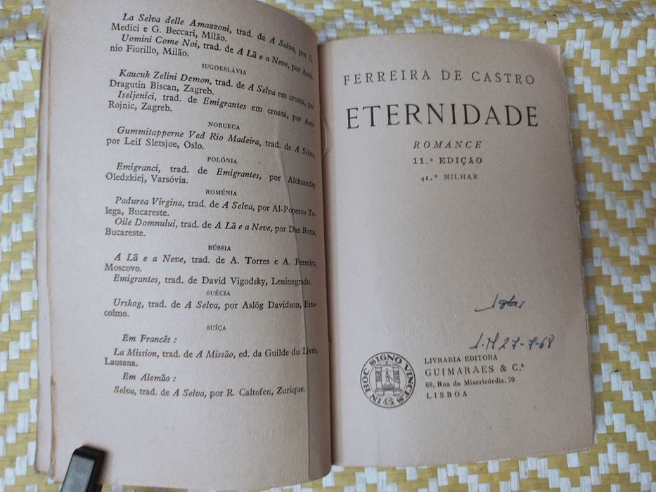 OBRAS DE FERREIRA DE CASTRO
Edição: Guimarães Editores