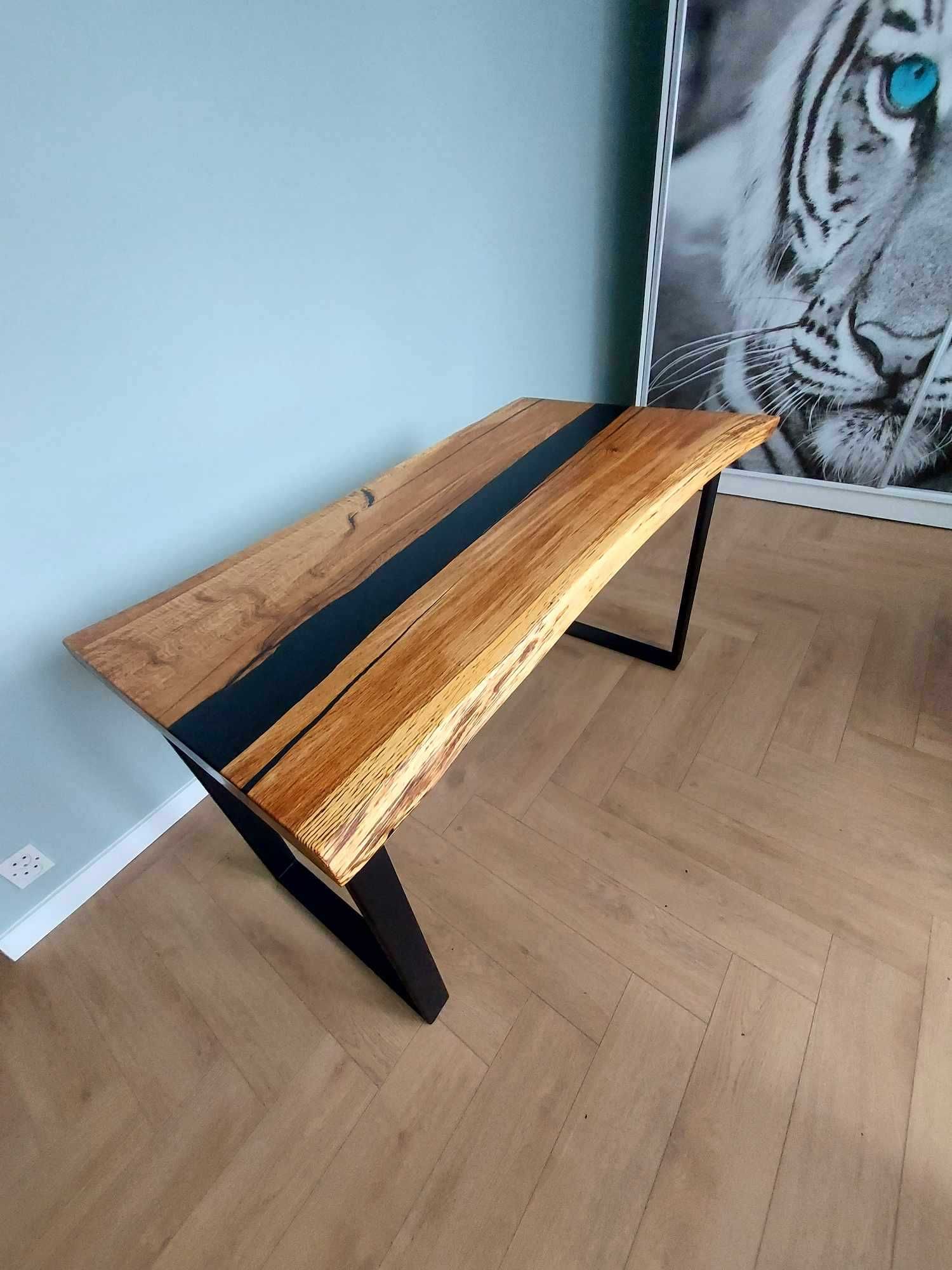 Stół dębowy + żywica epoksydowa 120x60