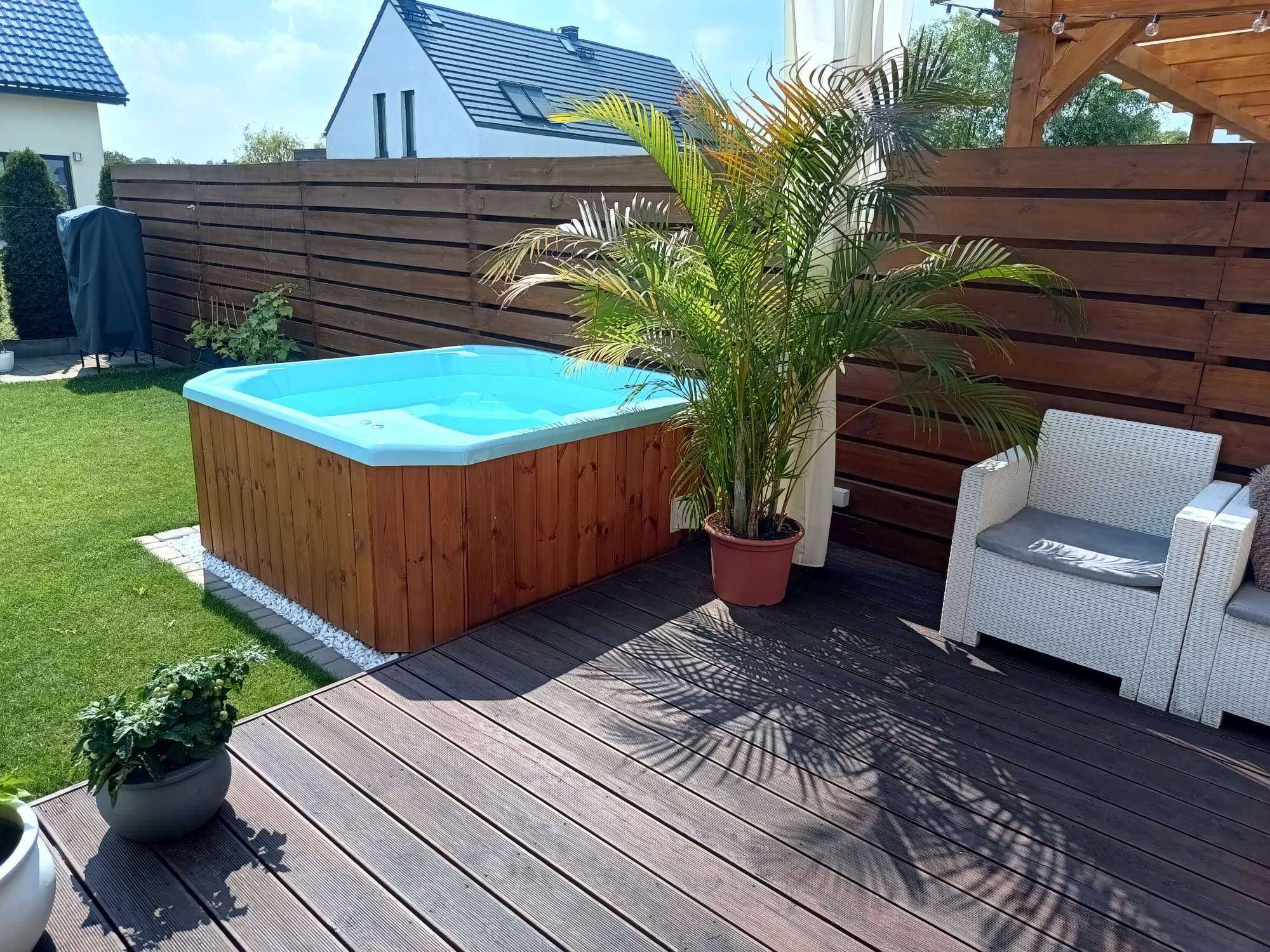Balia basen jacuzzi gorąca beczka basen hydromasaż pokrywa schodki