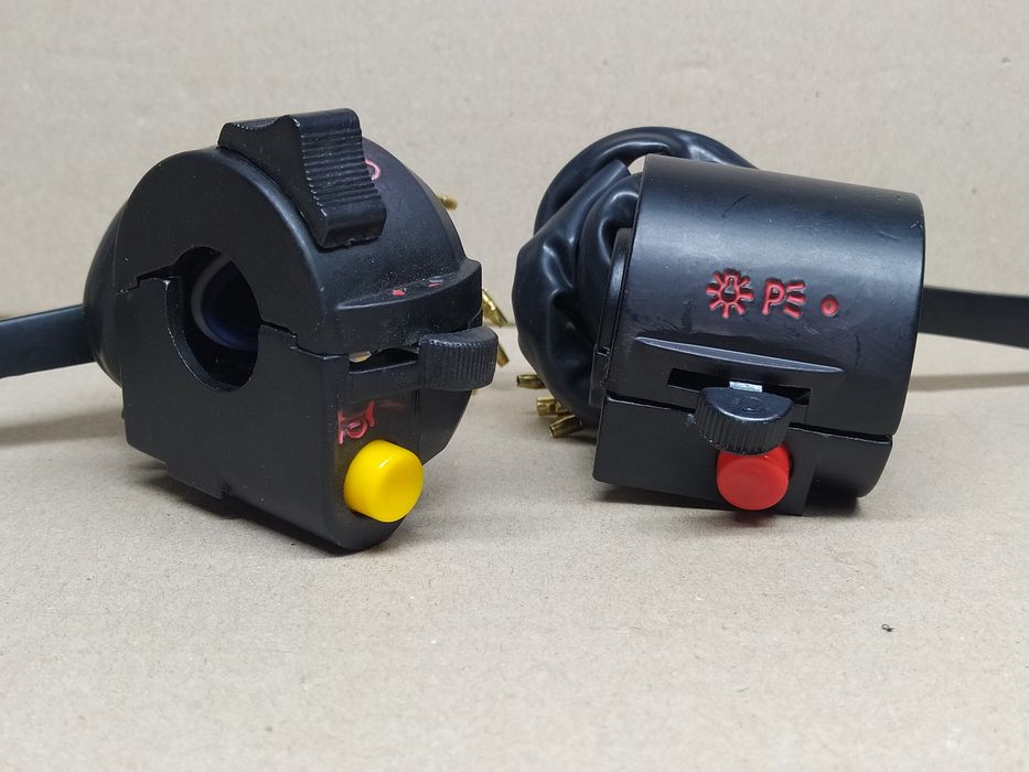 Блоки кнопок руля мопеда Альфа Дельта правый, левый с подсосом +рычаги