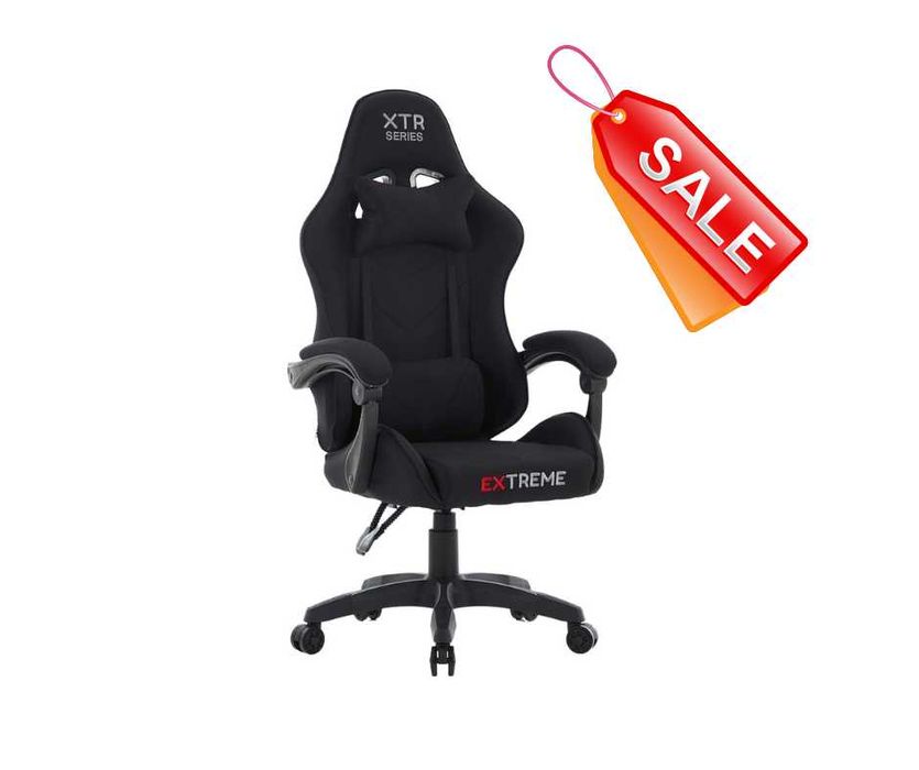 Fotel Gamingowy dla graczy EXTREME XTR Black z tkaniny