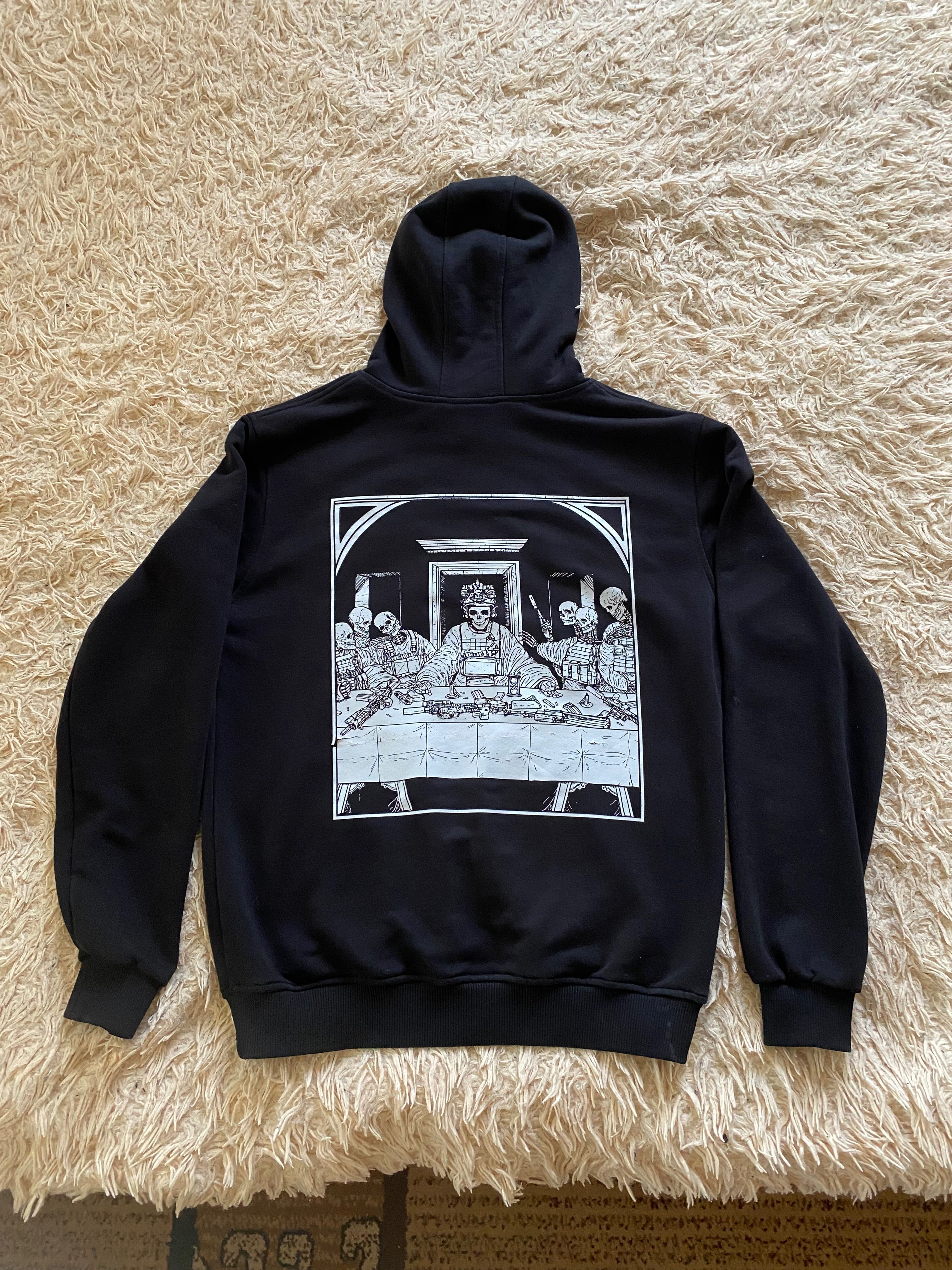 Худі без флісу з принтом LAST SUPPER чорне