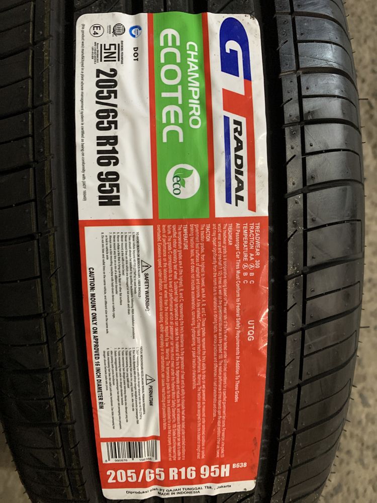 нові 205/65R16 GT Radial Champiro Ecotec (95H) літні шини