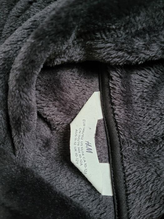 Czarna pluszowa bluza H&M