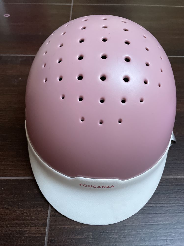 Kask jeździecki rózówo biały